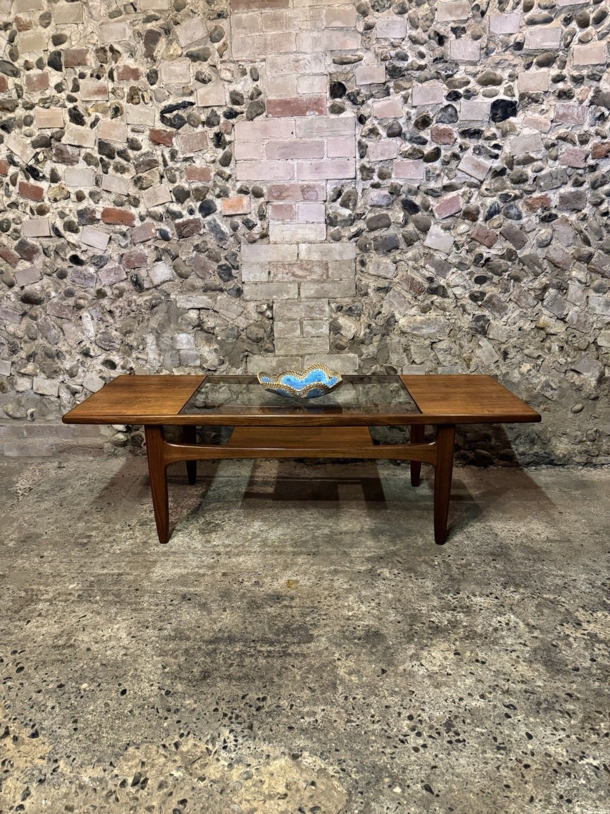 Vintage G Plan  Teak & Glass Fresco Long John Surfboard Coffee Table Mcm