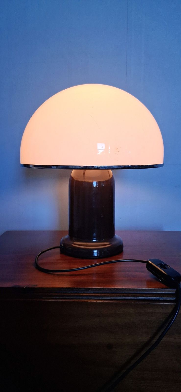 Habitat Mushroom Plexiglass Table Lamp 1970's photo vintage