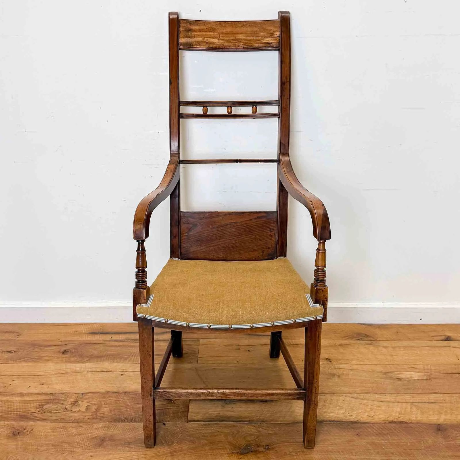 Regency Period Fruitwood And Elm High Back Chair photo Furniture