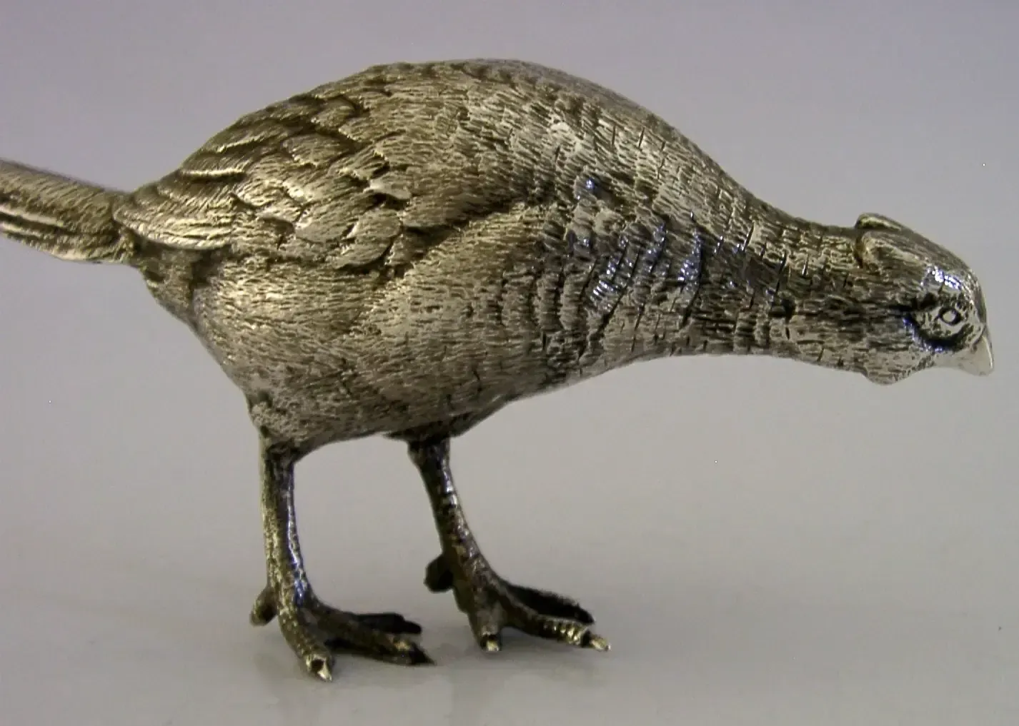 Zwaar 262g Sterling Zilver Fazant Vogelfiguur 1977 Jacht Schieten Engels photo vinterior