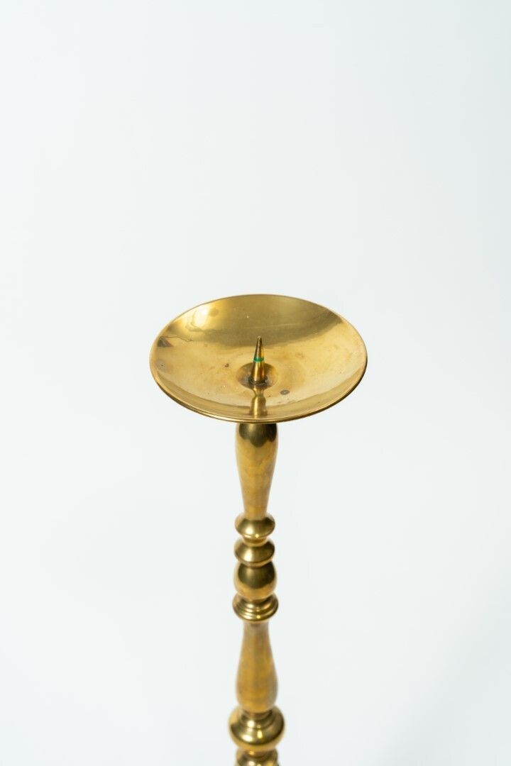 Antique Copper Standing Candlestick – Turn Of The 19th And 20th Centuries photo furniture