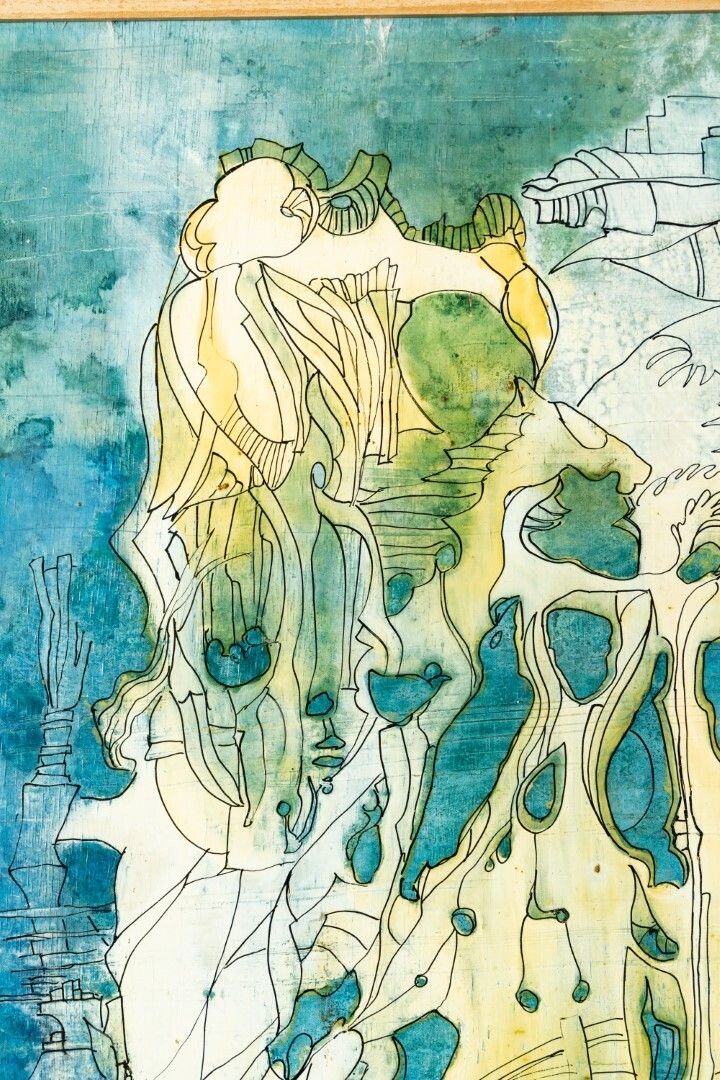 Abstract Organic Painting Depicting Atlantis Paiting   Lvi – 1971 photo Art