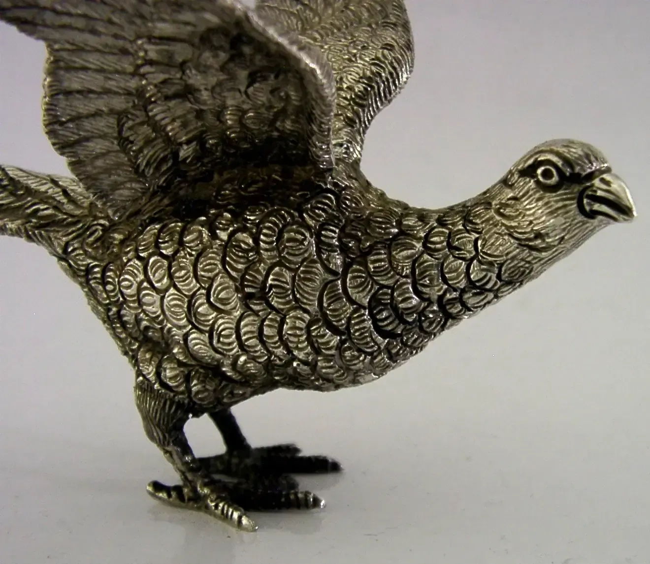 Figurine de faisan en argent sterling 167 g, Sheffield 1998, chasse anglaise