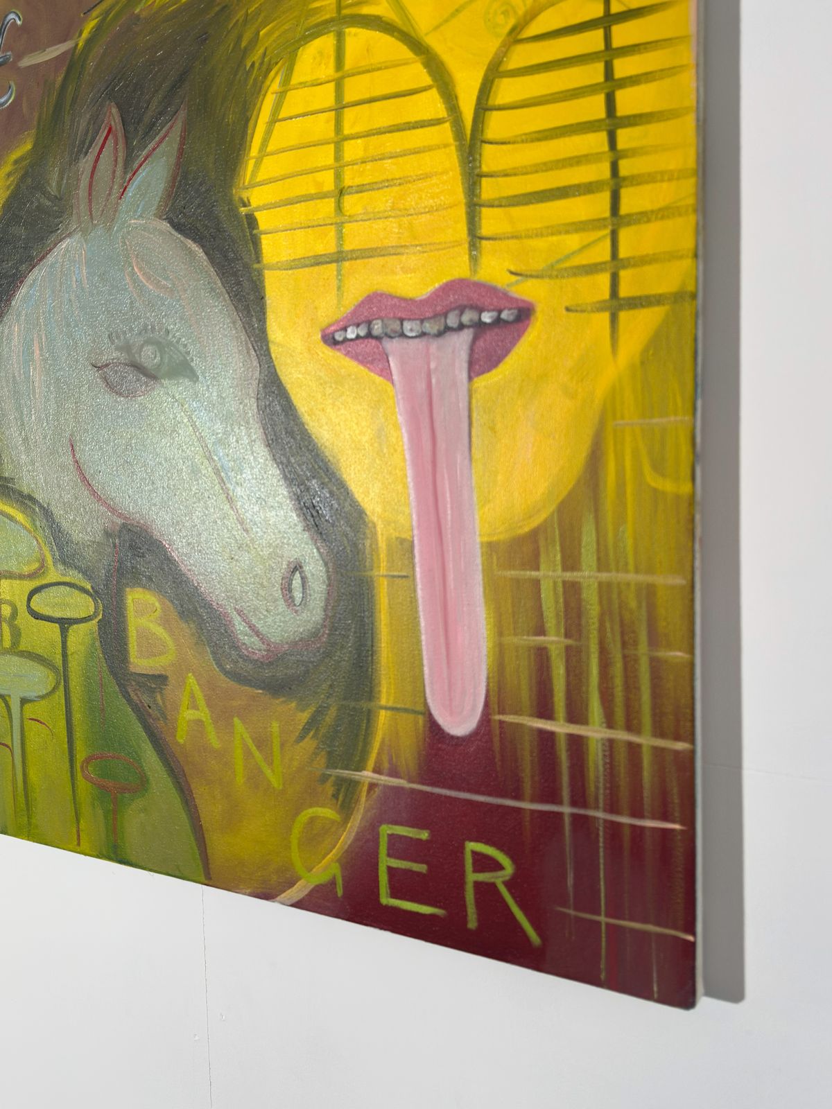 Contemporary Figurative Oil Painting ‘Ten £ Banger’ By Steven E Robertson, Scotland, 2025 photo furniture