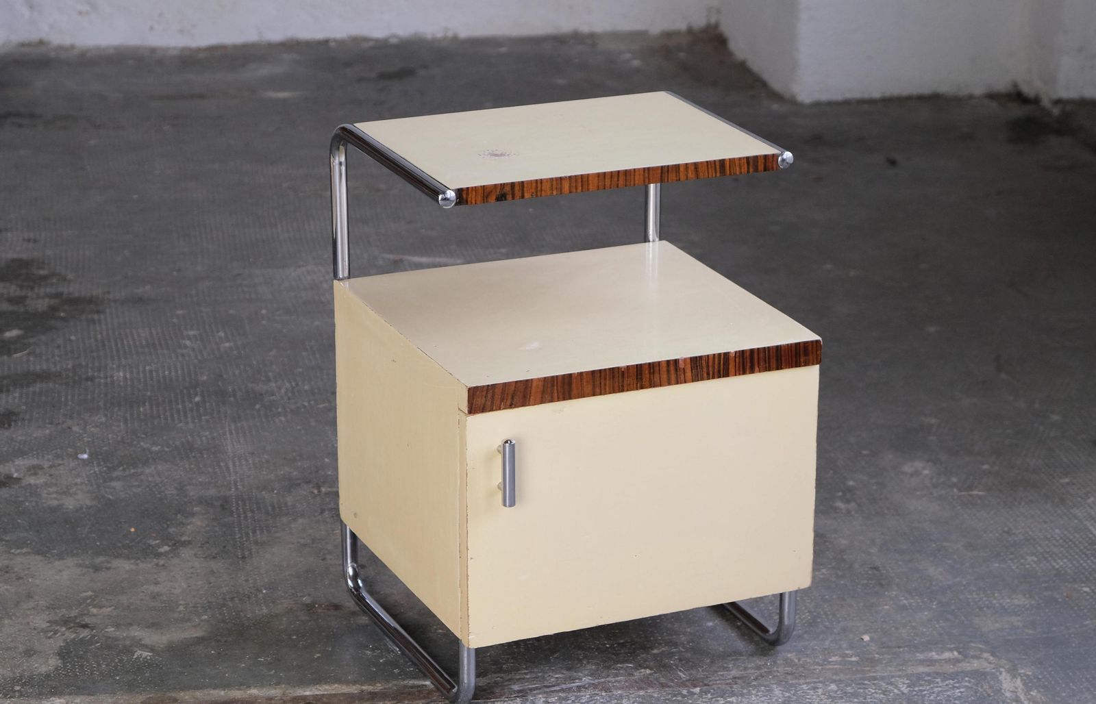 Cream Colored Bauhaus Bedside Table By Mücke Melder photo Furniture