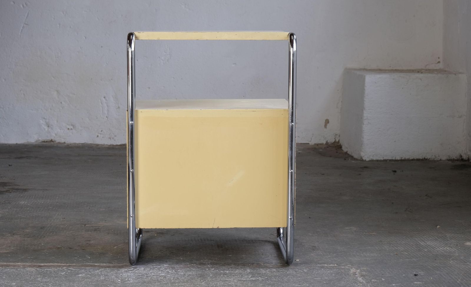 Cream Colored Bauhaus Bedside Table By Mücke Melder photo vinterior