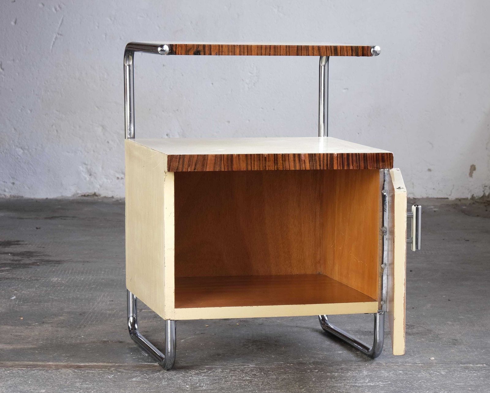 Cream Colored Bauhaus Bedside Table By Mücke Melder photo vintage
