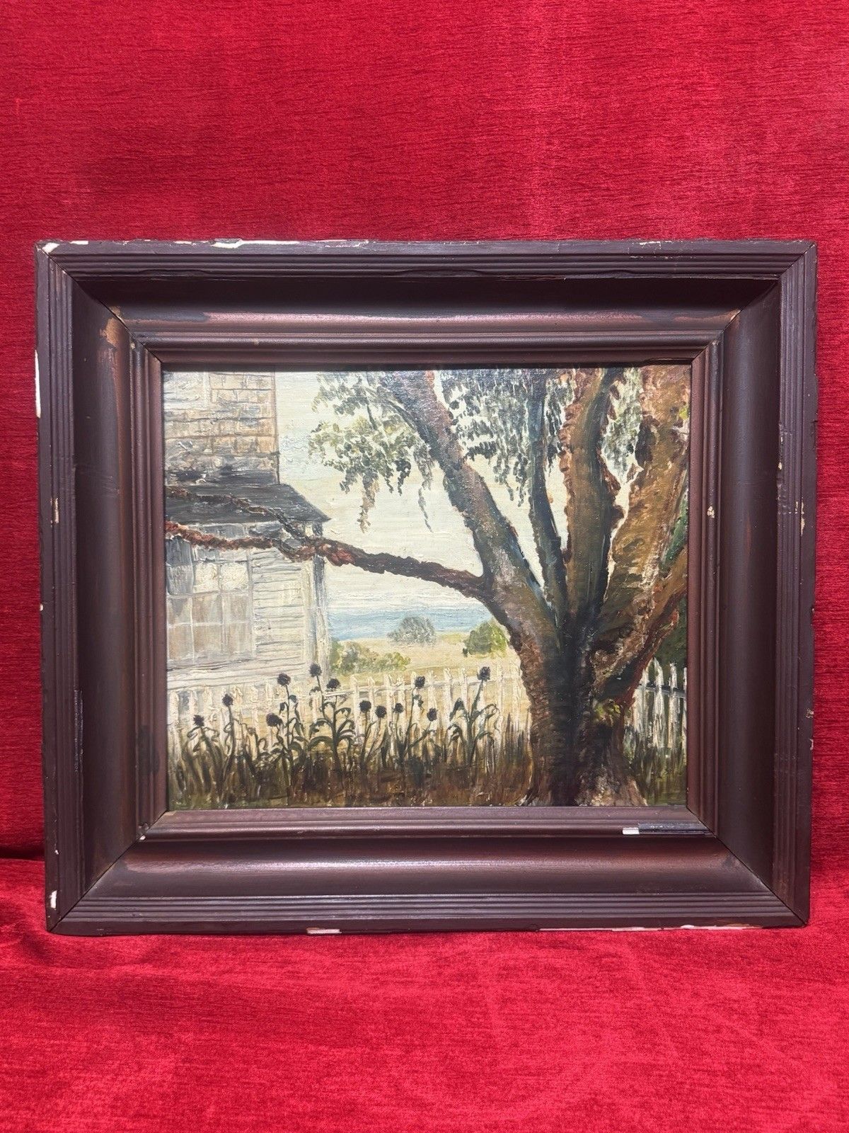 Original Homestead In Nantucket Massachusetts Oil Painting On Canvas Signed photo for sale