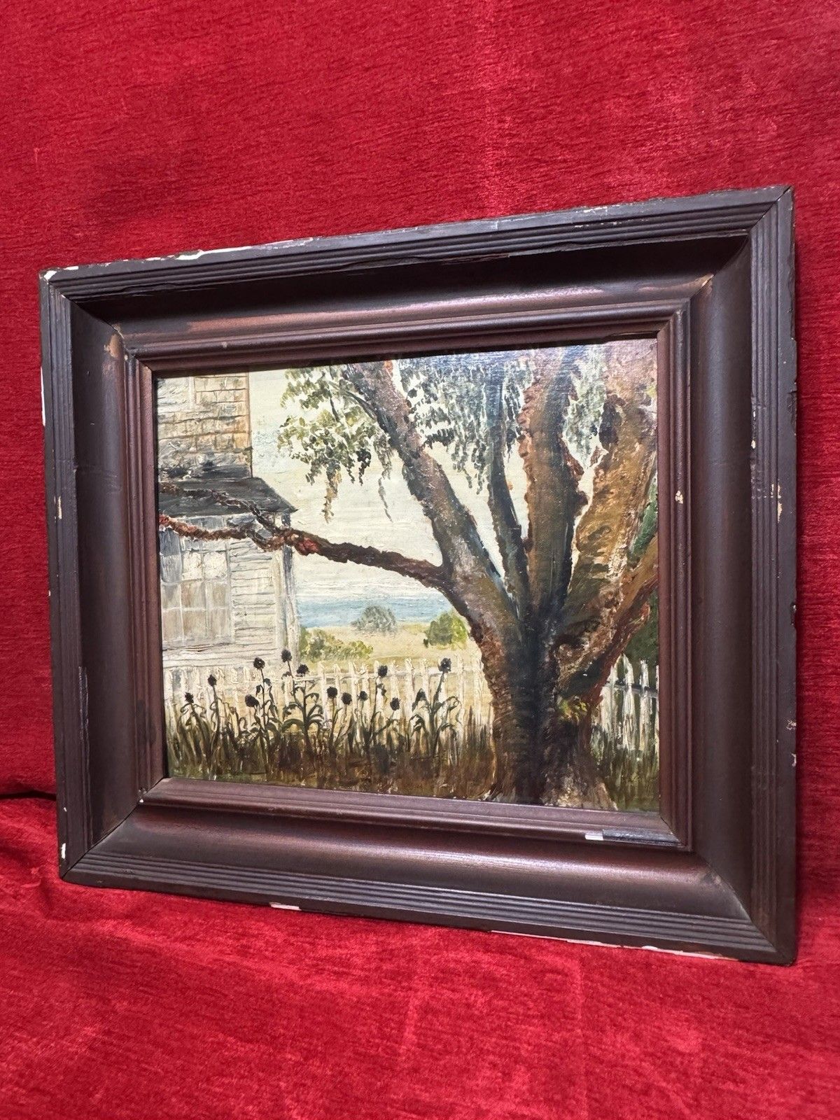 Original Homestead In Nantucket Massachusetts Oil Painting On Canvas Signed photo vinterior