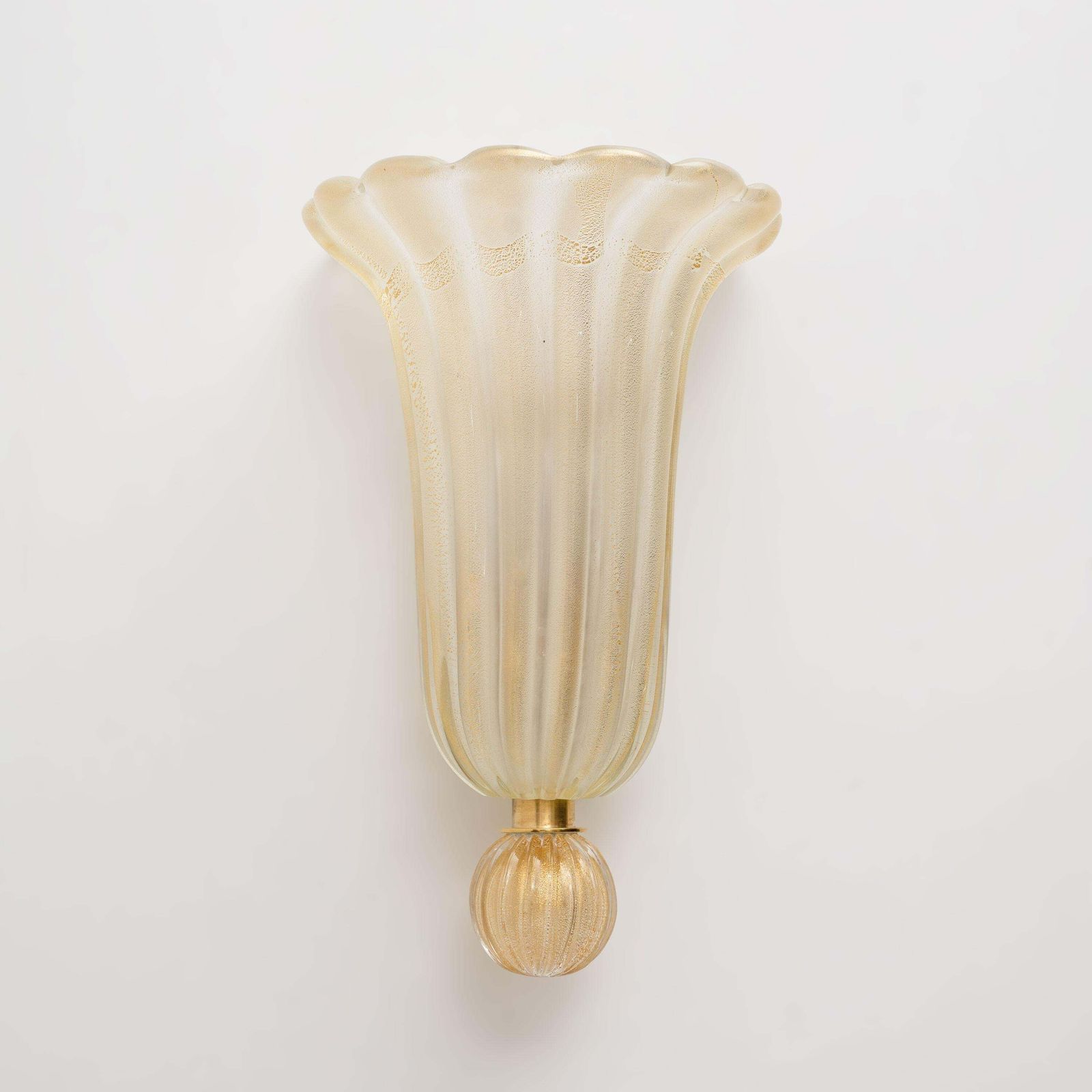 Paar Murano glazen wandlampen met goudstofinsluitsels photo for sale