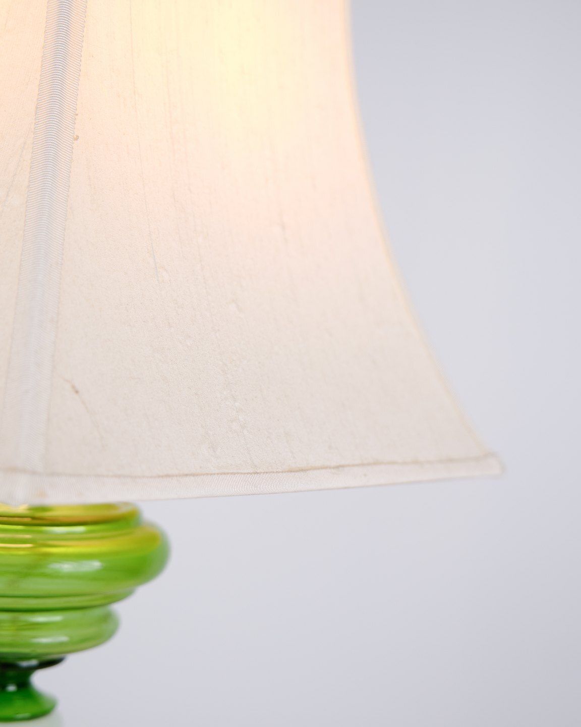 Table Lamp In Green And White Opaline Glass With Brass Details From The 1880s photo furniture