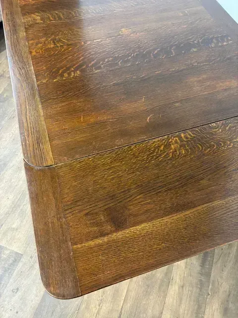 Vintage Oak Barley Twist Draw Leaf Dining Table photo furniture