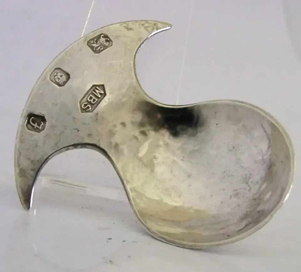 Cuillère à thé anglaise en argent sterling massif, planée, Arts & Crafts, 1980