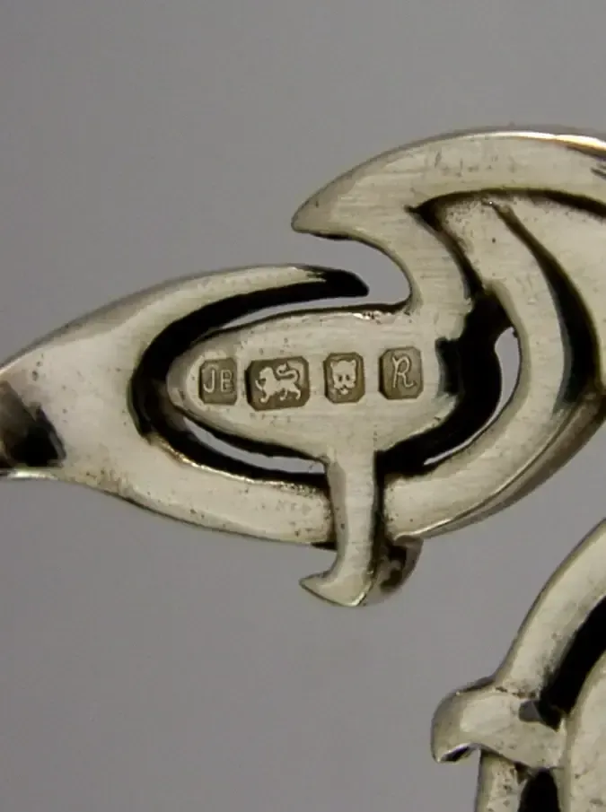 Porte-menus en argent massif sterling Liberty & Co Jocelyn Burton 1991, 147 g photo vintage