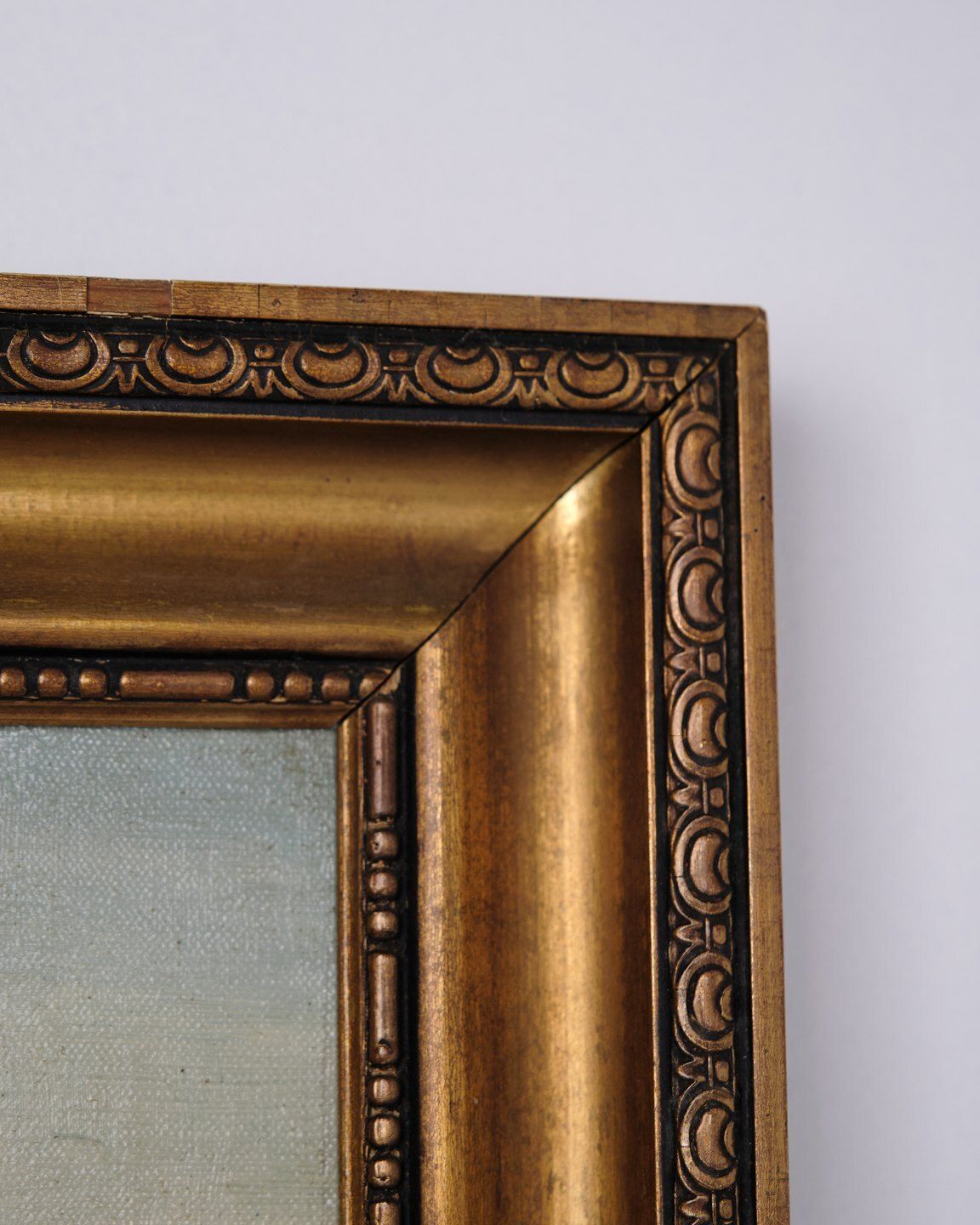 Marine Painting With Three Sailing Ships Near Kronborg Castle In Gilt Frame From The 1890s photo Art