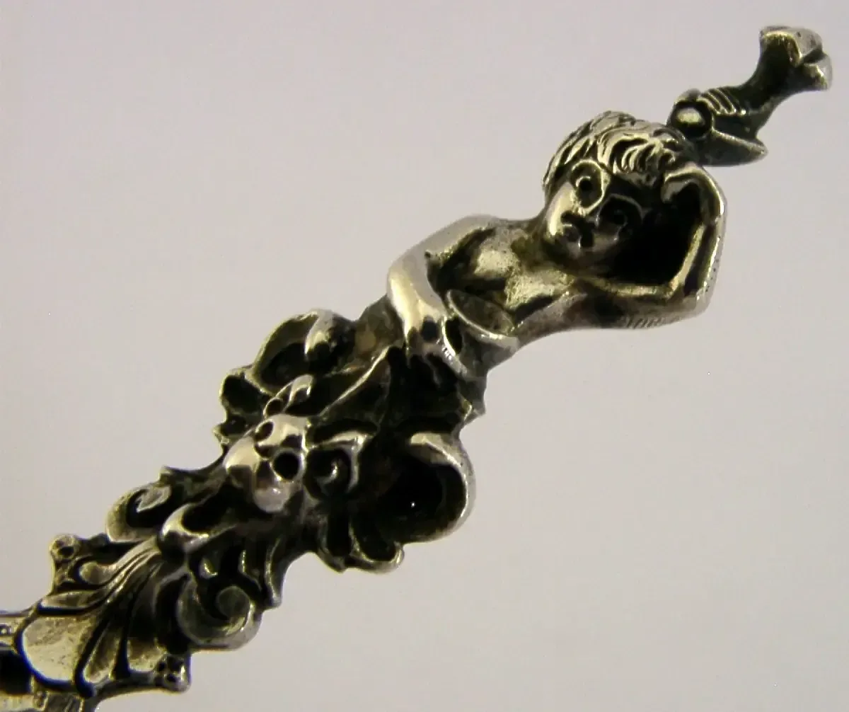 Marius Hammer Noors antiek zilveren dooplepel 830s ca. 1900 Noorwegen 44g photo for sale