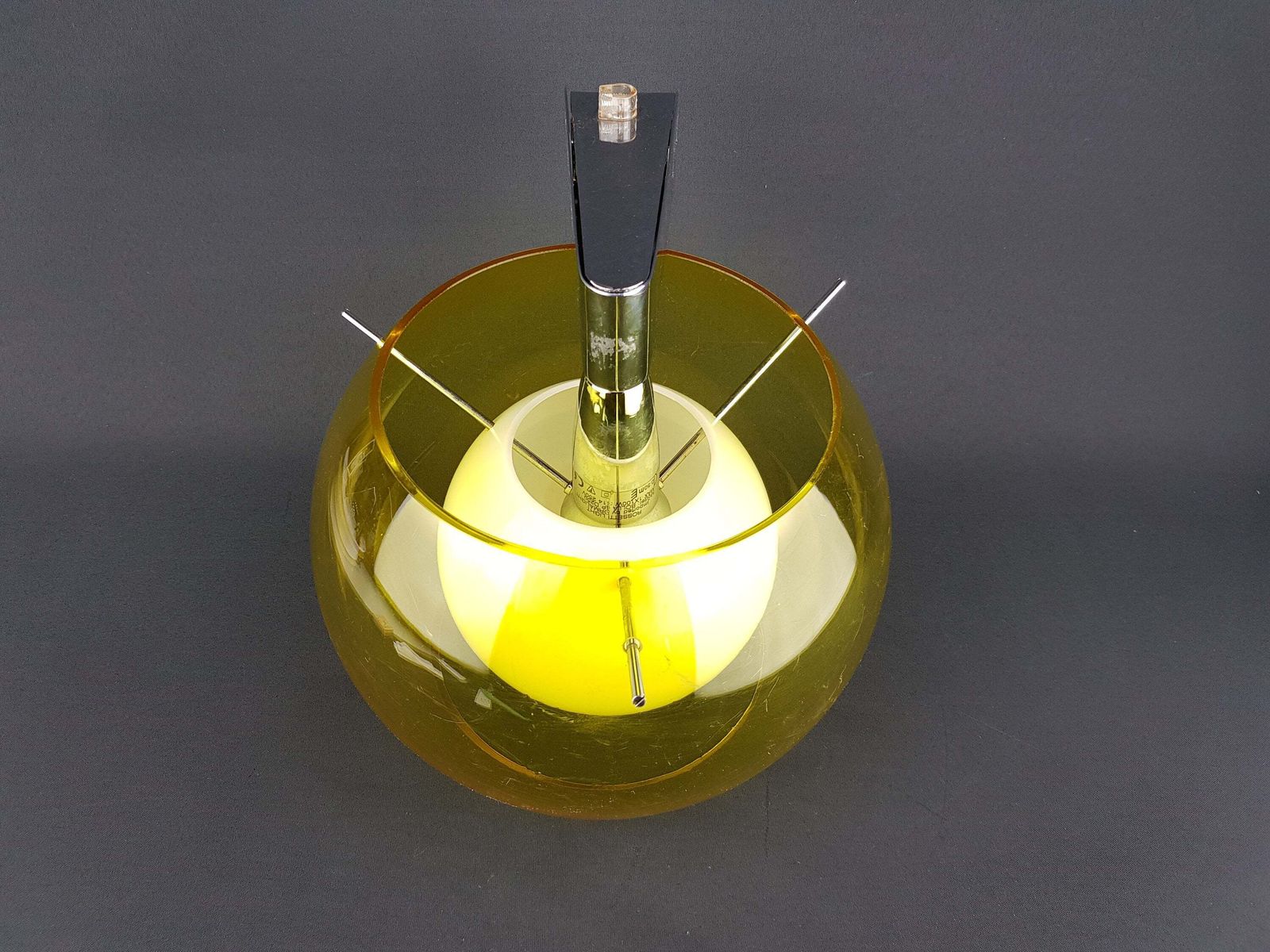 Vintage Rossetti Italy Yellow Wall Lamp – Mid Century Modern Plastic Sconce – Italian Design 1970s photo 130.0