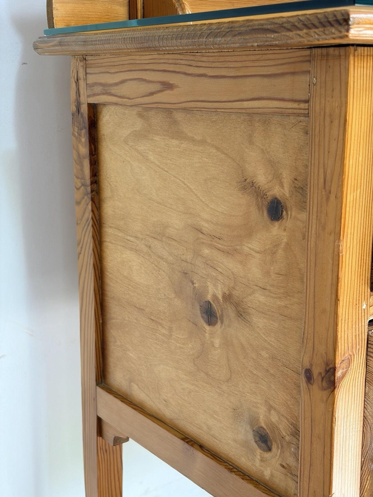 Furniture Antique Edwardian Pine Dressing Chest Table Vanity Swing Mirror 2 Drawers Glass photo