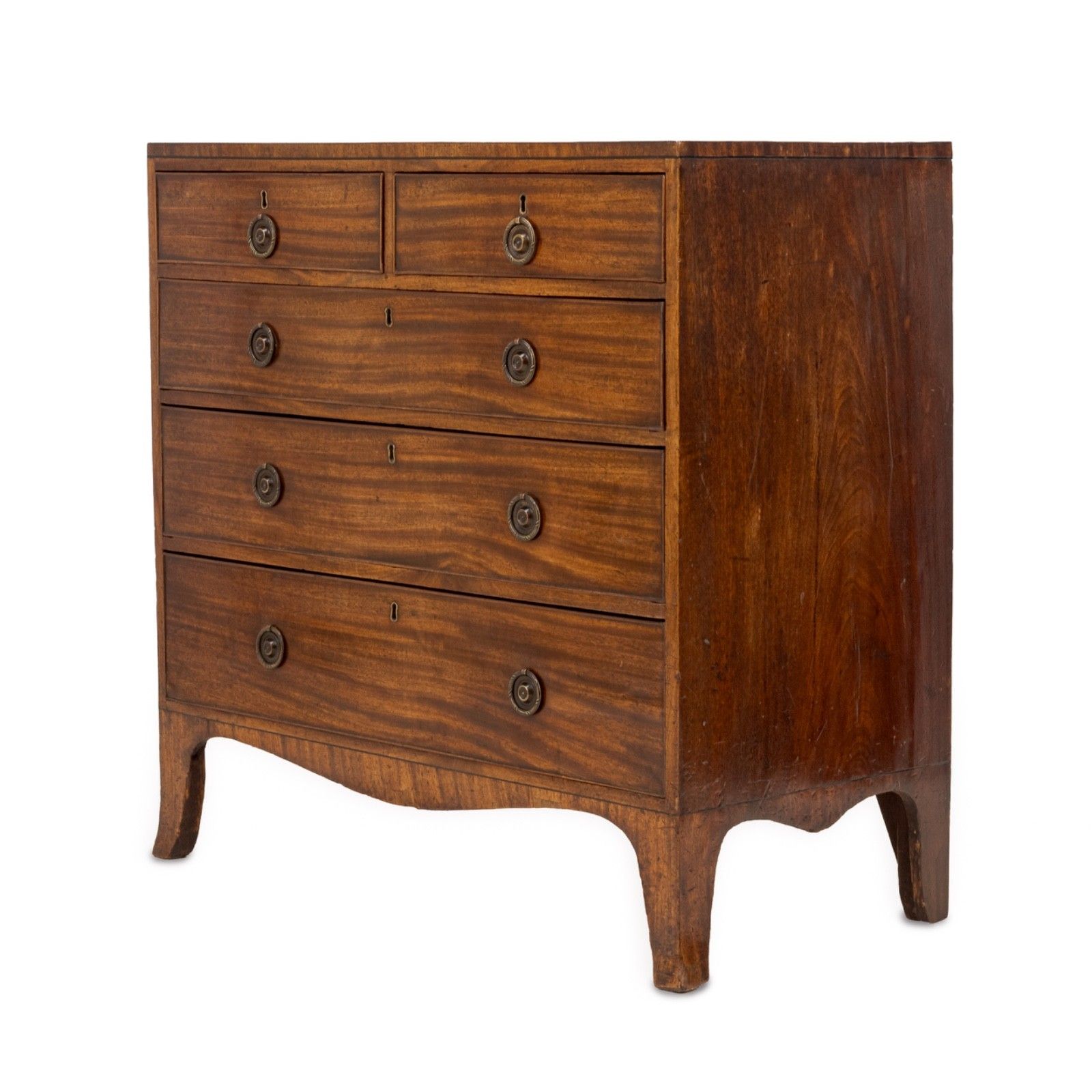 Late George III / Regency Inlaid Mahogany Caddy Top Chest Of Drawers C.1800–1820 photo Furniture
