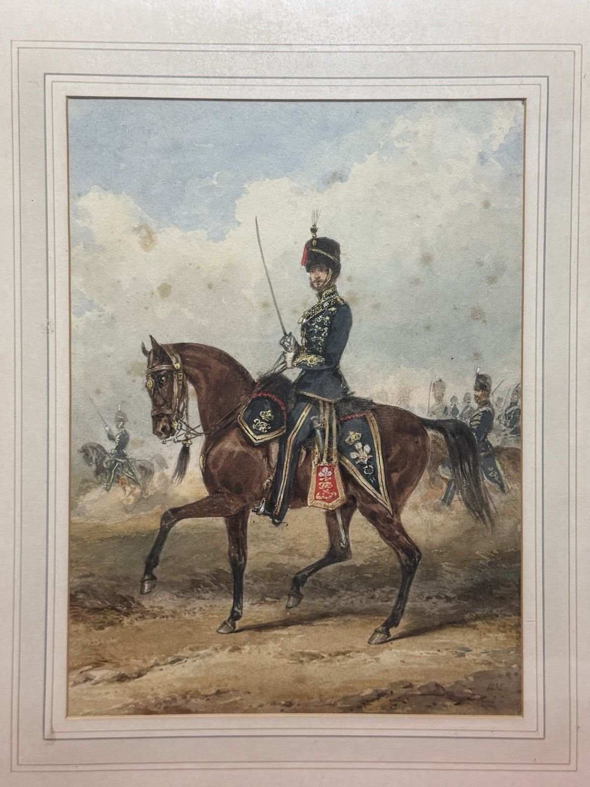Royal Hussars Military Illustration Watercolour By Henry Martens Circa 1850 photo buy