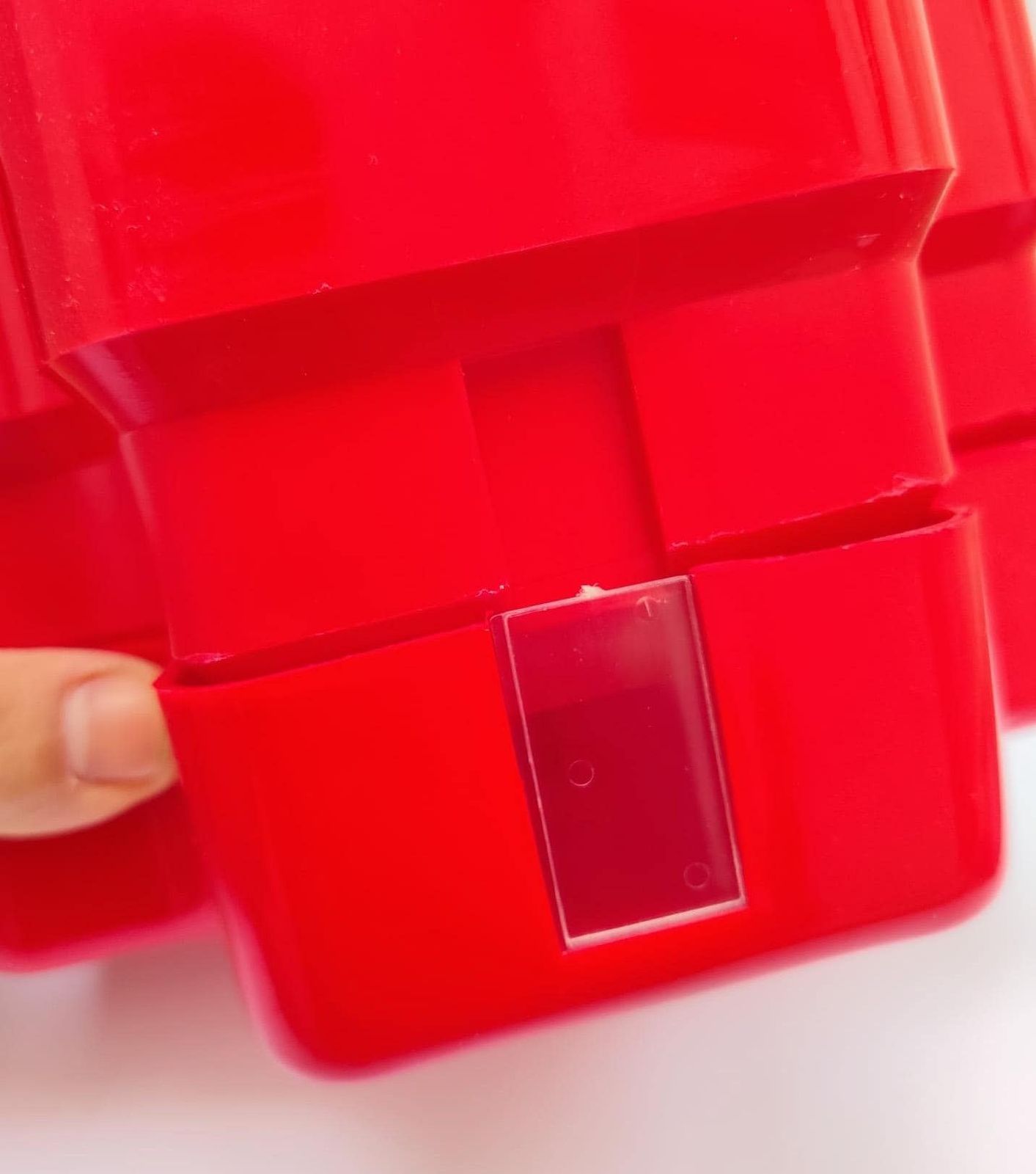 Lot de 2 jardinières modulaires Vastill Baby Program, design Space Age vintage, en rouge et noir, par Michael McCann photo vinterior