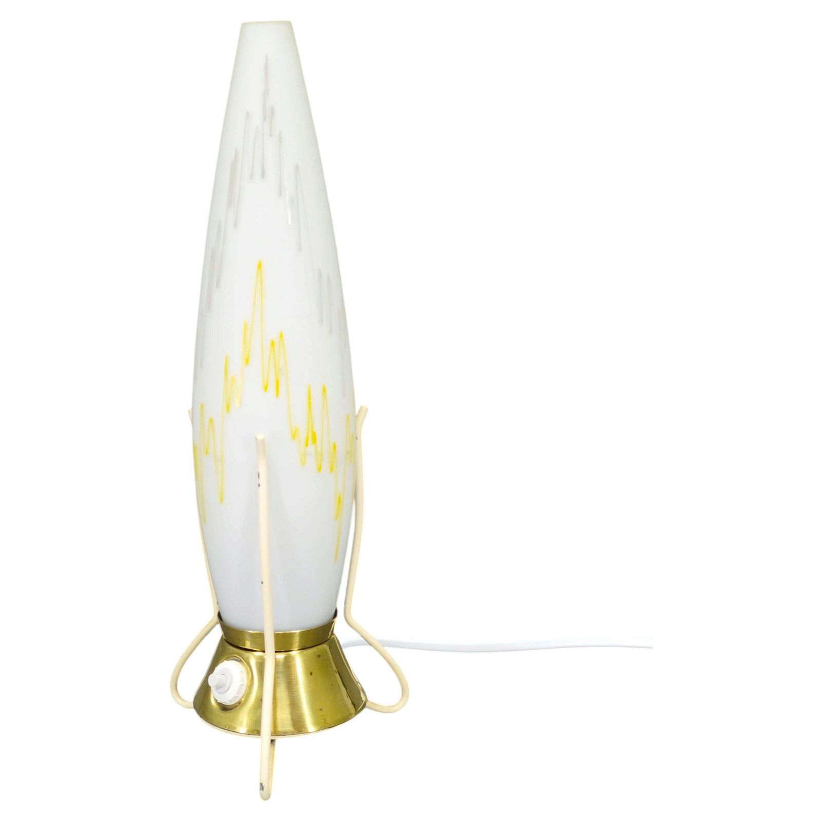 Zukov Tsjechische Mid-Century glazen tafellamp, jaren 1960
