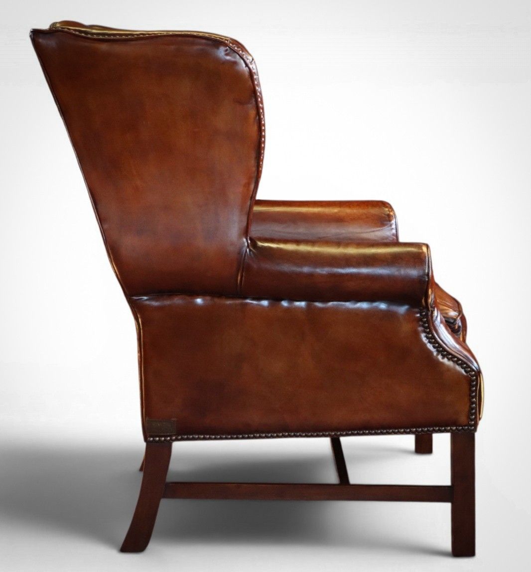 Superb Timothy Oulton Halo Lincoln Club Cigar Leather Armchair Antique Whisky 🚚 photo Furniture