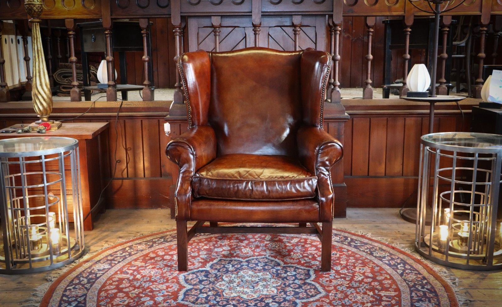 Superb Timothy Oulton Halo Lincoln Club Cigar Leather Armchair Antique Whisky 🚚 photo vinterior