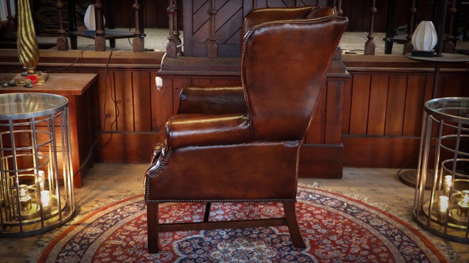 photo buy Superb Timothy Oulton Halo Lincoln Club Cigar Leather Armchair Antique Whisky 🚚