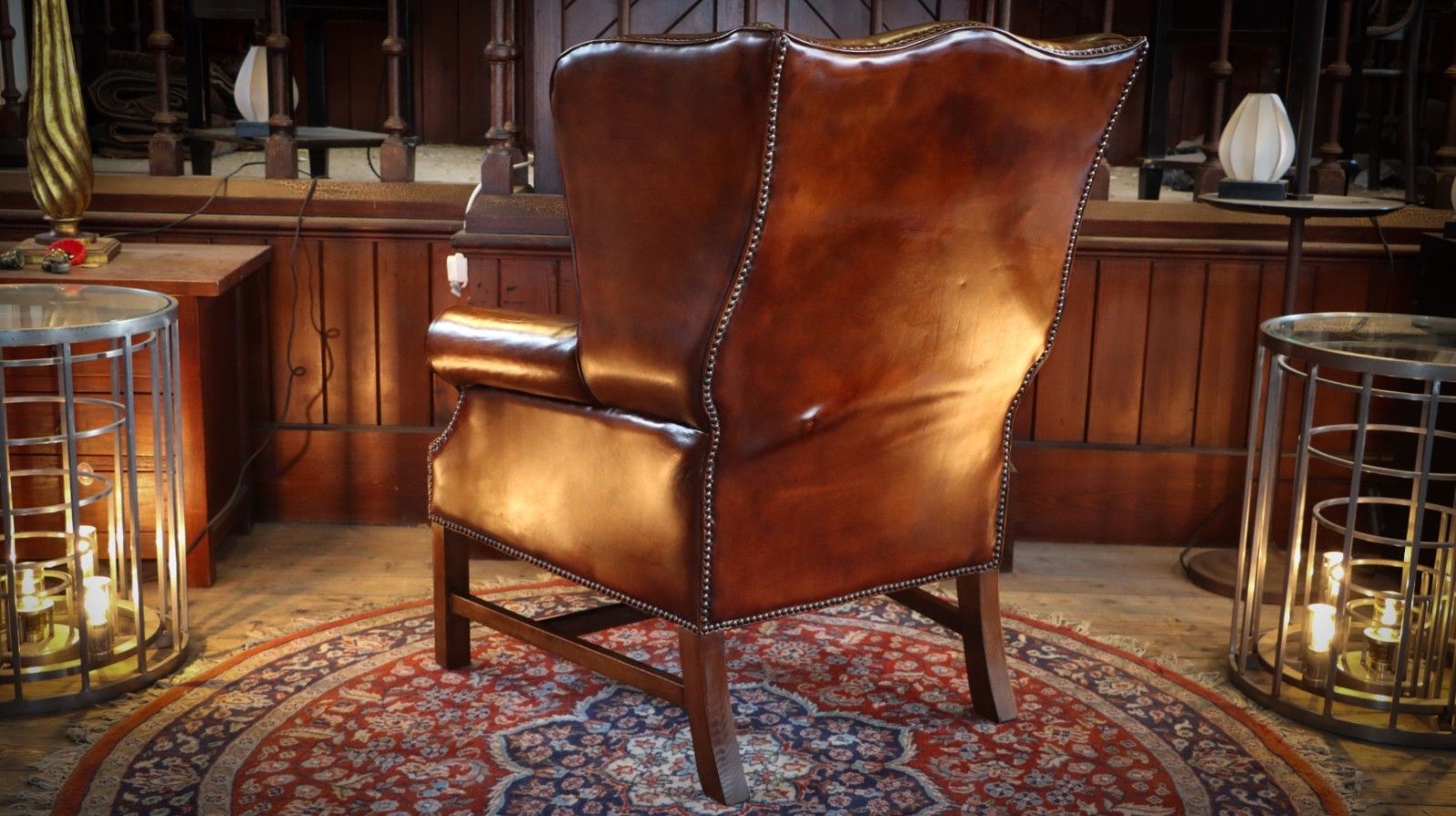 photo vintage Superb Timothy Oulton Halo Lincoln Club Cigar Leather Armchair Antique Whisky 🚚
