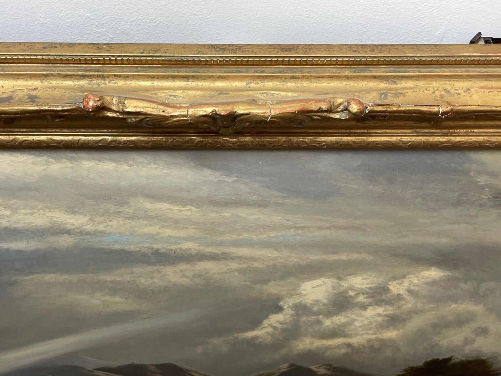 photo for sale Victorian Oil Landscape Oil Masterpiece“A Summer Shower Passing Over The Snowdon Range" C1878 Signed Charles Leslie