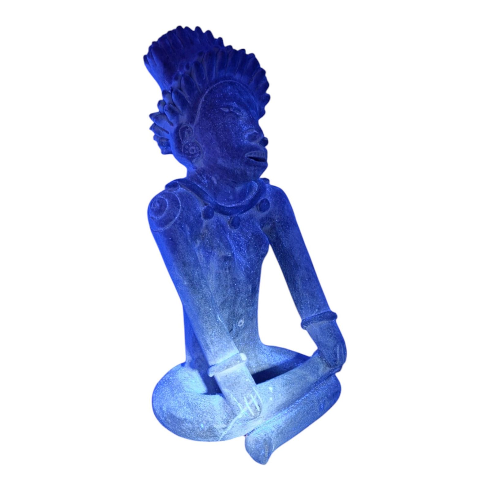 Large Decorative Jama Coaque Style Seated Figure Sculpture C.20th Century photo buy