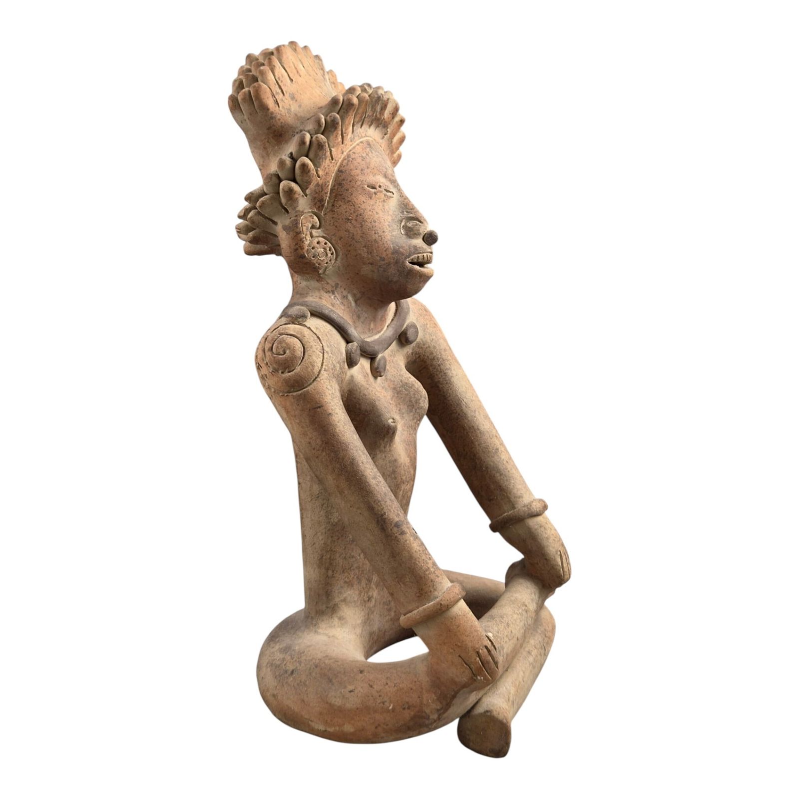 photo vinterior Large Decorative Jama Coaque Style Seated Figure Sculpture C.20th Century