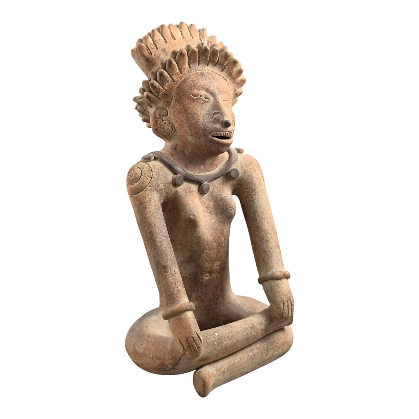 photo buy Large Decorative Jama Coaque Style Seated Figure Sculpture C.20th Century