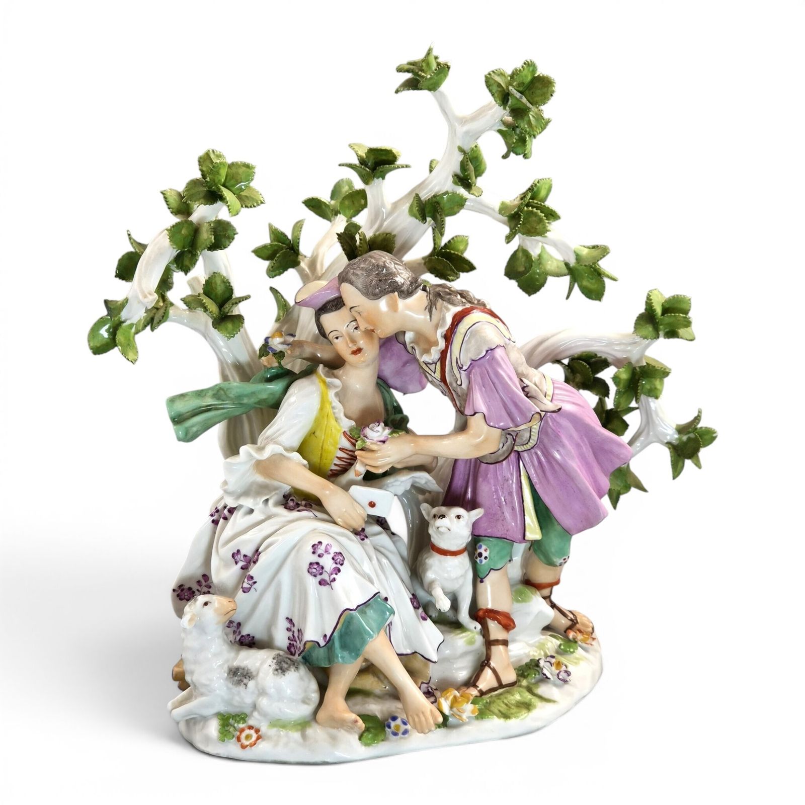 18th Century French Porcelain Love Letter Group Niderviller Style C.1780
