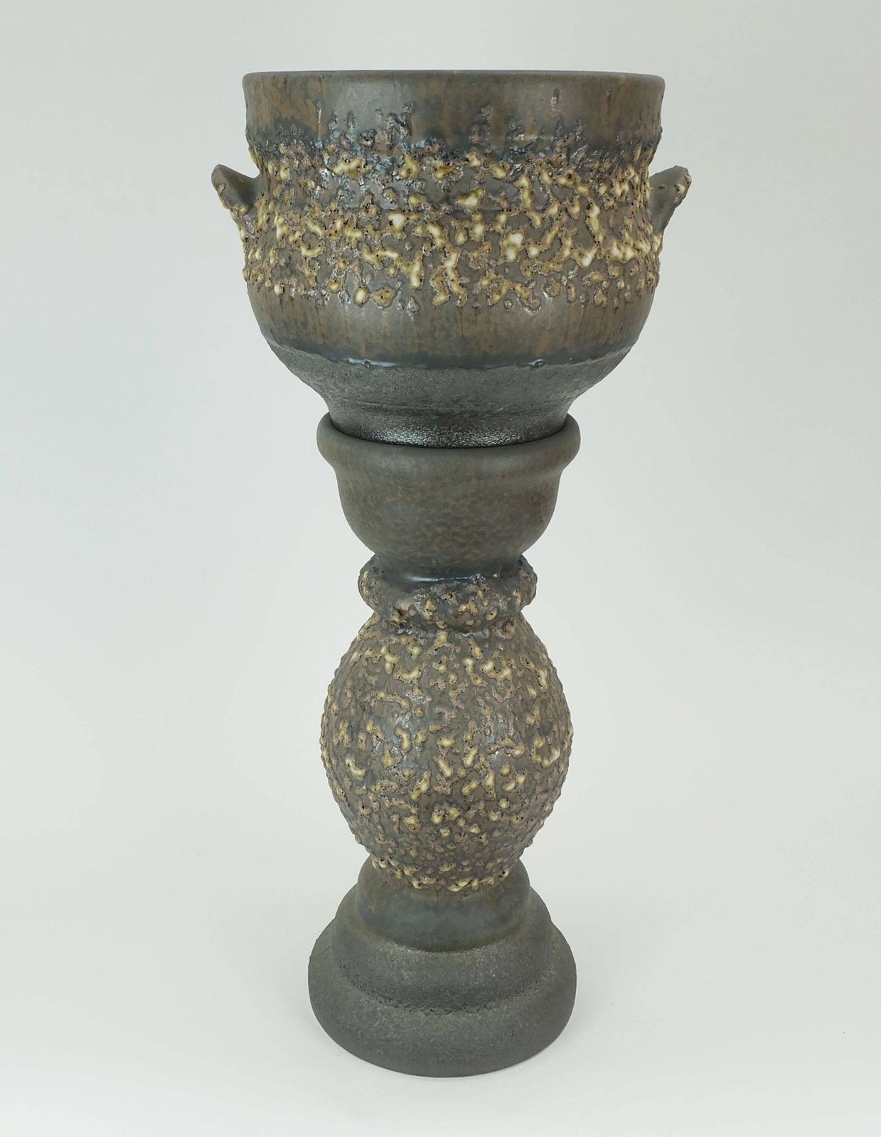 Cache-pot sur pied Jopeko, céramique Fat Lava avec socle, années 1970 photo furniture