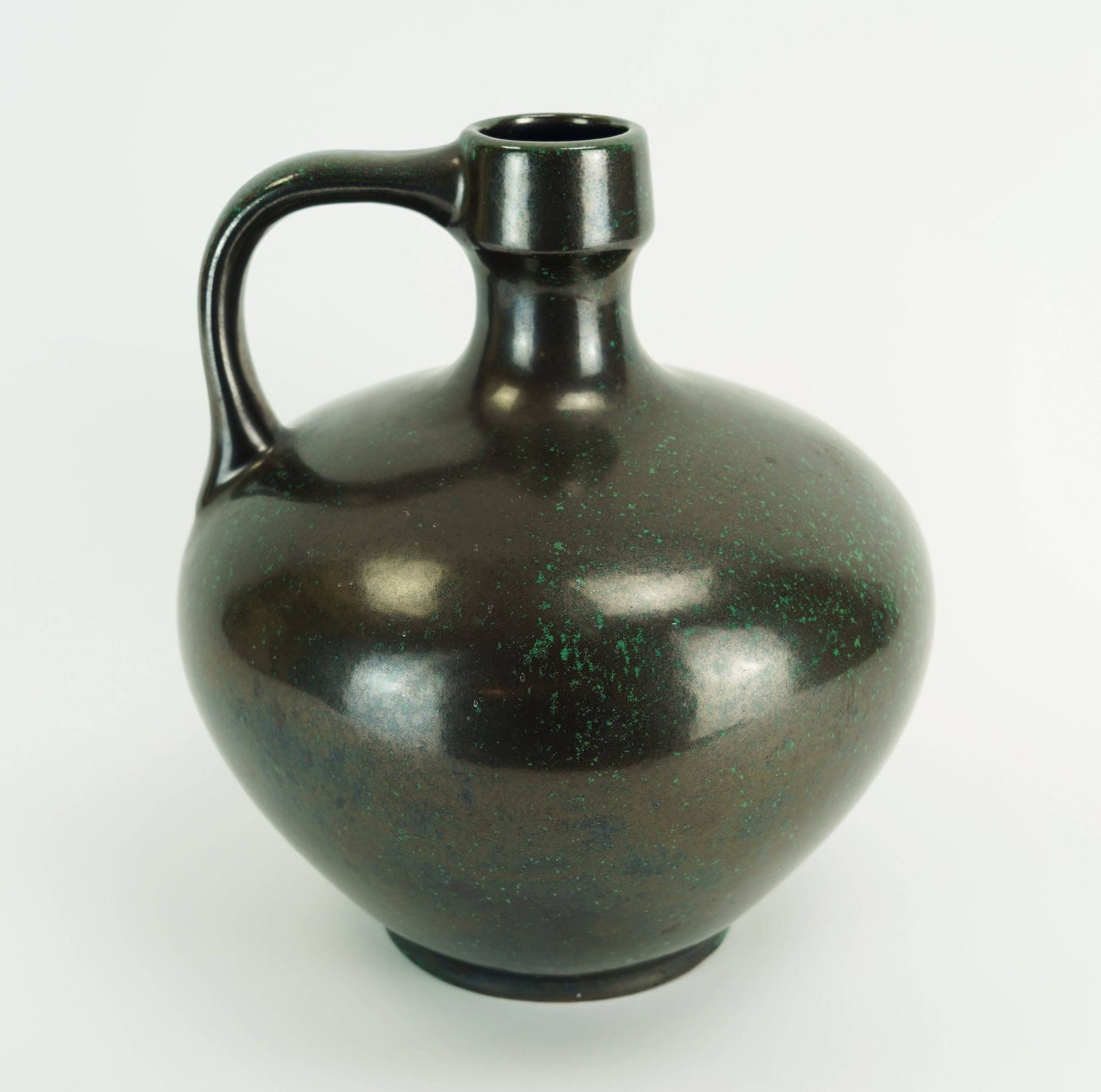 Vase mid-century Ruscha noir et vert, modèle 340, par Kurt Tschoerner photo Décoration