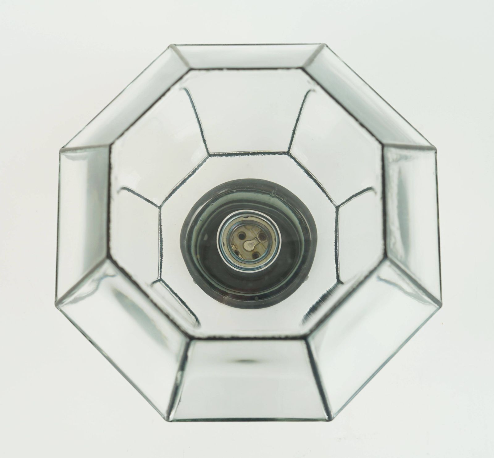 Plafonnier encastré vintage Limburg en verre transparent et métal photo vintage