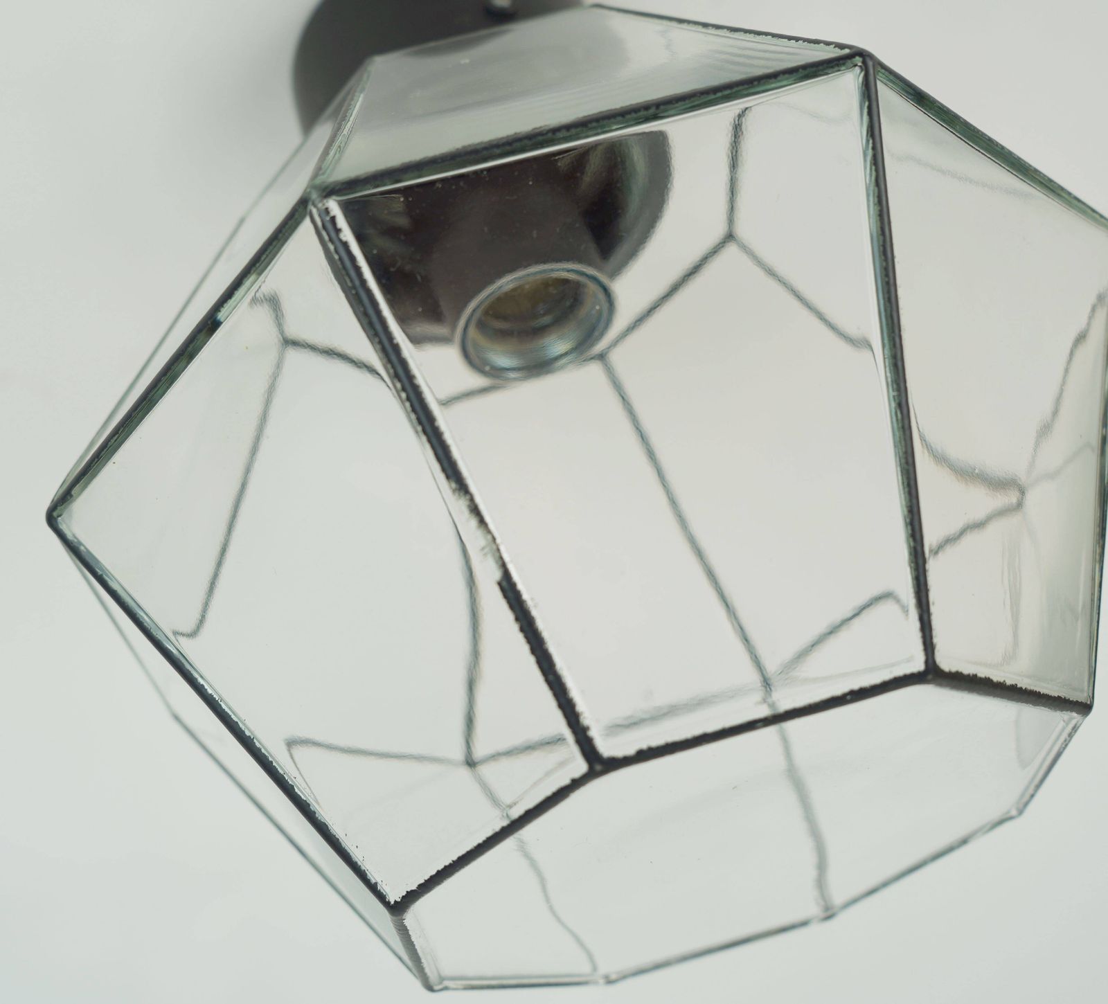 Luminaires Plafonnier encastré vintage Limburg en verre transparent et métal photo