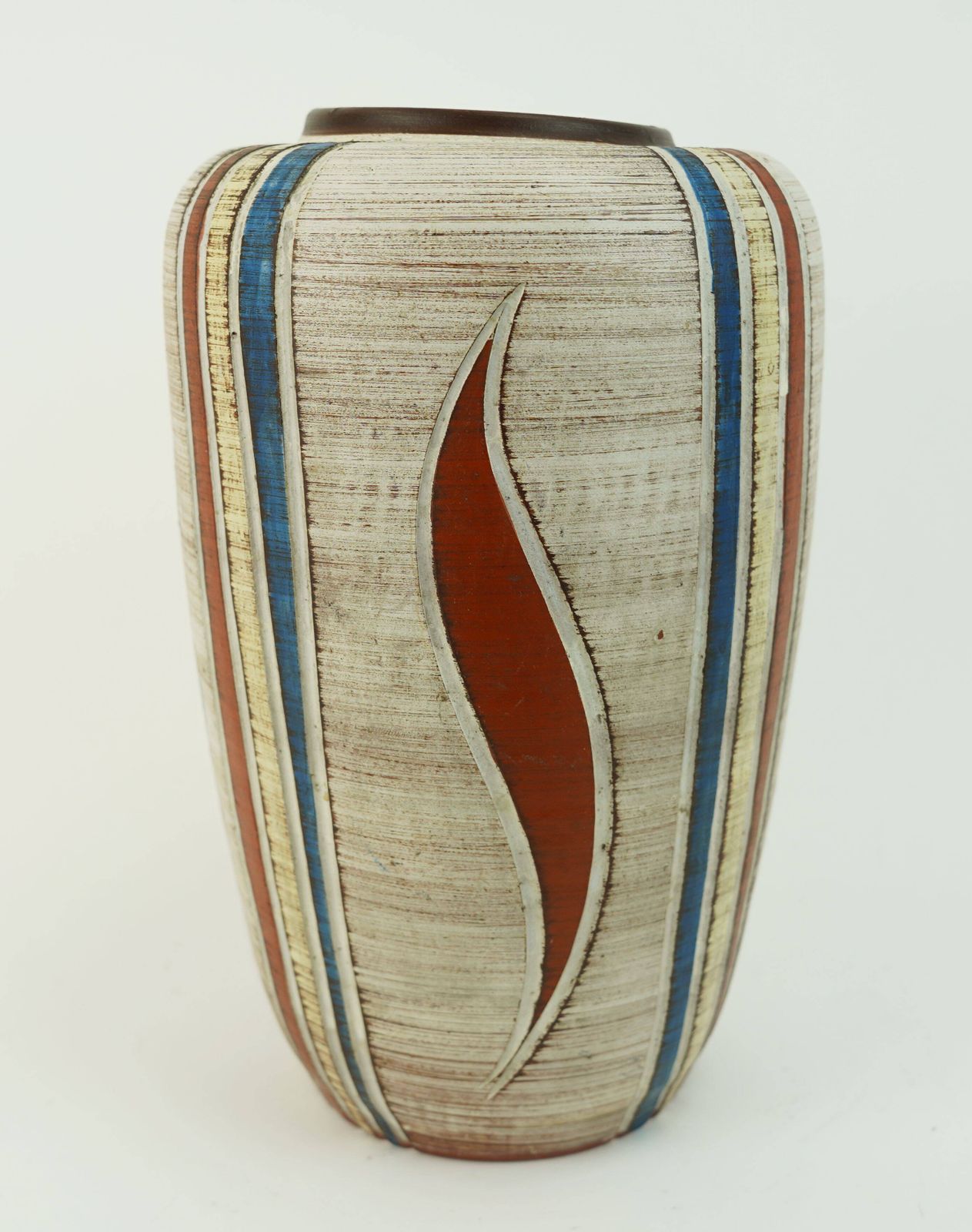 West-Duits Mid-Century vaas, Sawa Keramik, jaren 1950, sgraffitodecoratie, model 300/30 photo Woonaccessoires