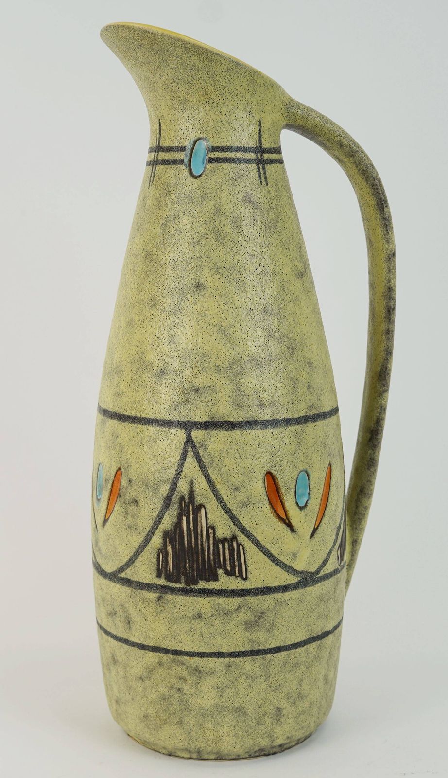 Woonaccessoires Scheurich vaas, Mid-Century, ruwe glazuur, abstracte decoratie, model 273-38 photo