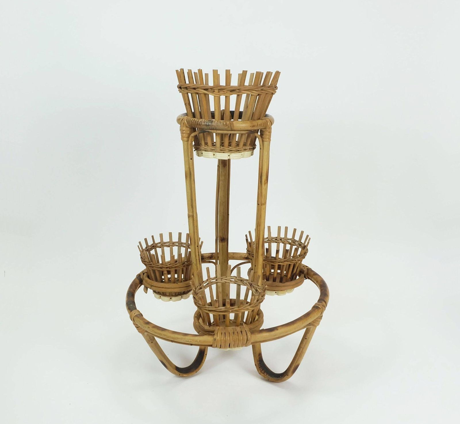 Home Decor Page 9 Of 12 Mid Century Plant Stand Rack 1950s 60s Bamboo Rattan Hawaii Tiki Era photo