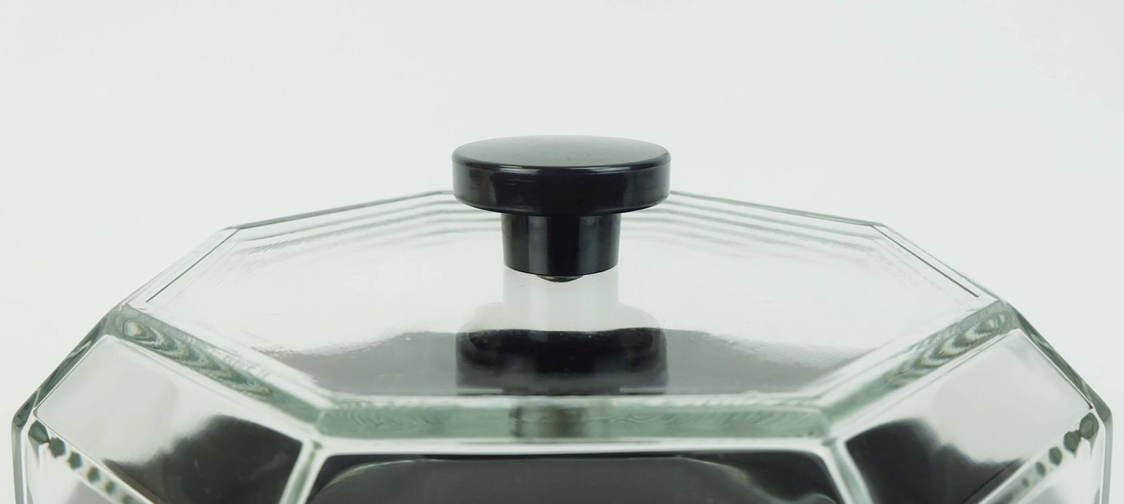 Présentoir à gâteau Arcoroc Octime en verre noir et verre transparent, cloche incluse photo vintage