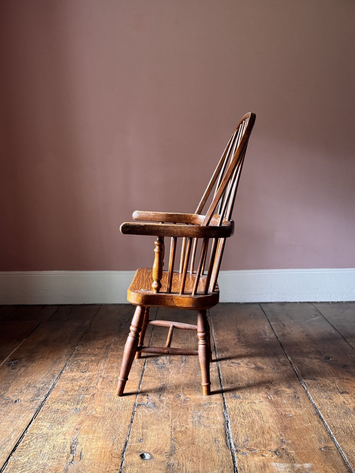 19th Century Welsh Stick Chair With Original Scumble Paint Finish photo vintage