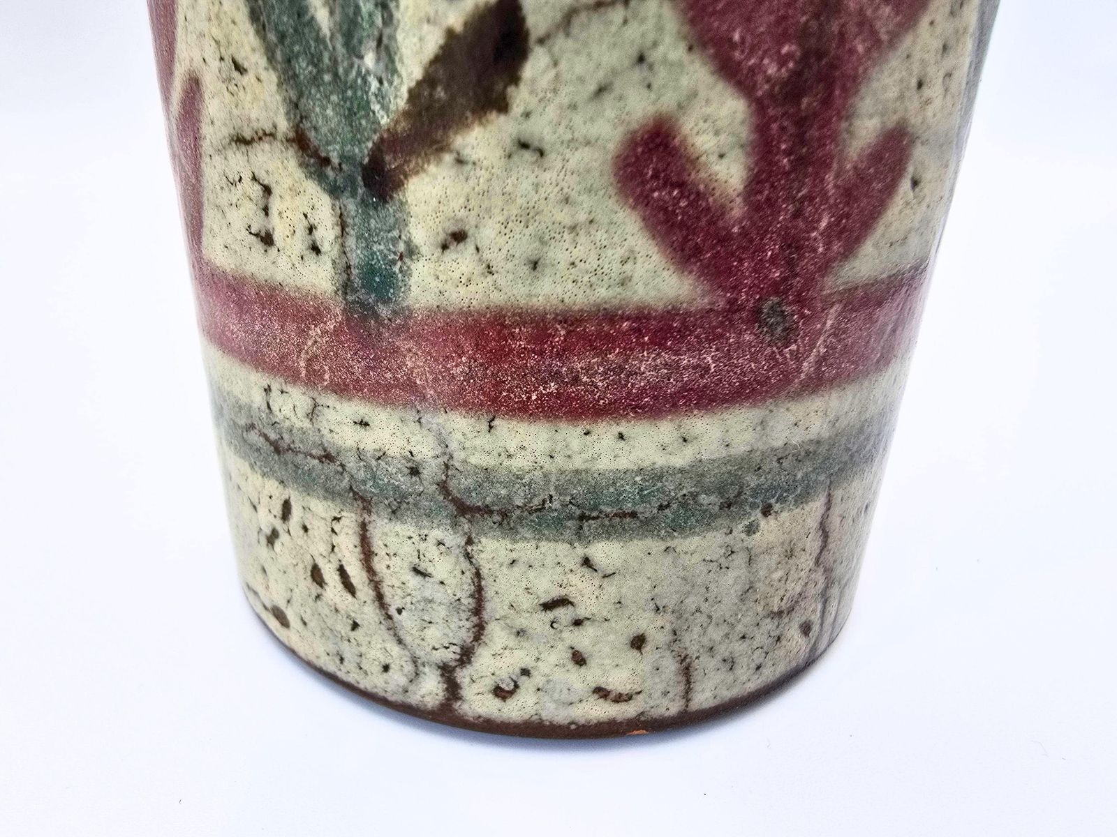 Home Decor Mid Century French Roller Vase Gustave Reynaud For Le Mûrier Vallauris Studio Pottery   Floral Abstract photo