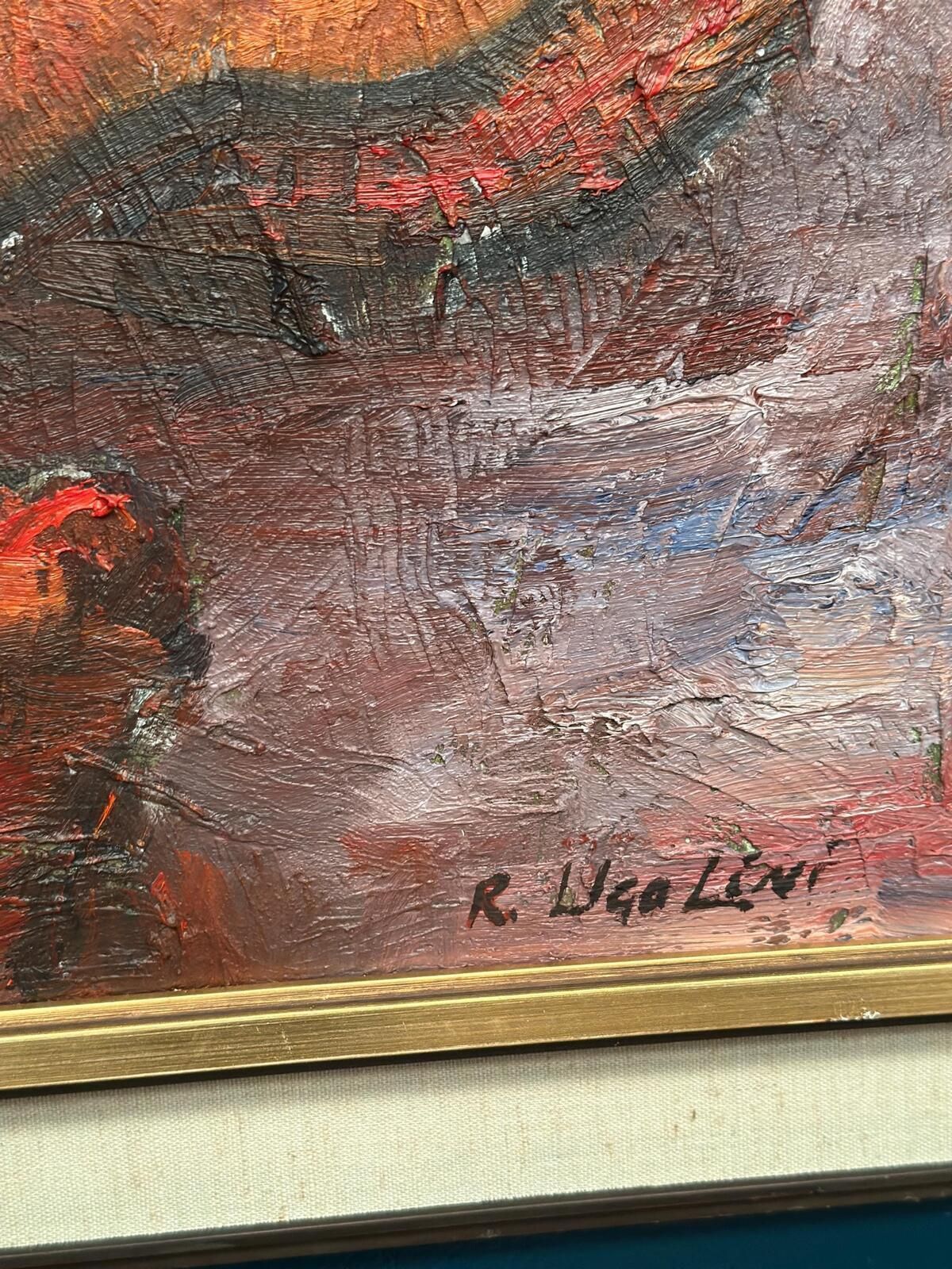 Original Italian Oil On Canvas – “Reclined Woman” By Renzo Ugolini – Vintage & Frame – 74 × 63 Cm (29.1" × 24.8") photo vinterior