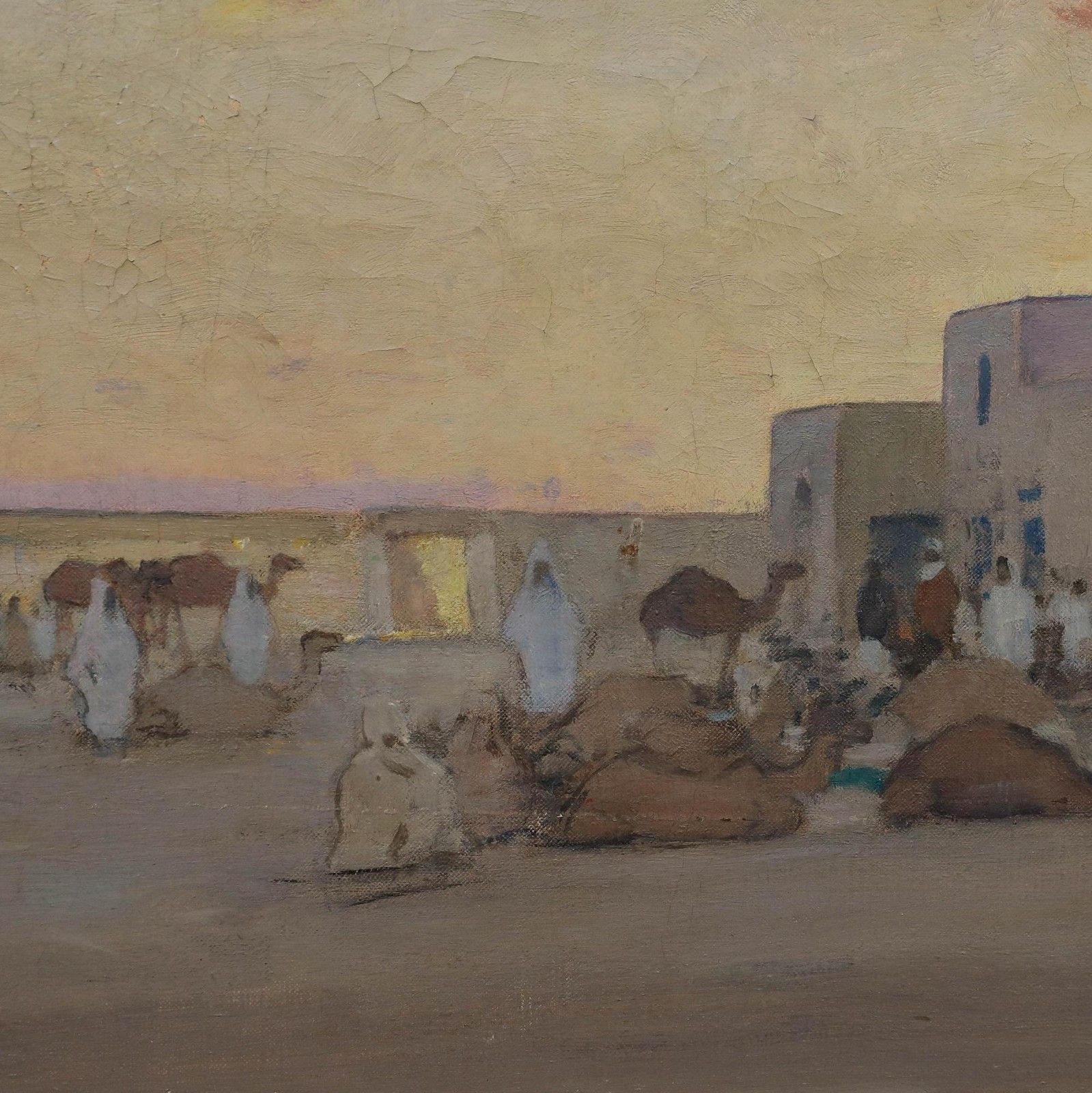 Henry Bishop (1868 1939) Early 20th Century Oil, Desert At Sunrise photo 1250.0