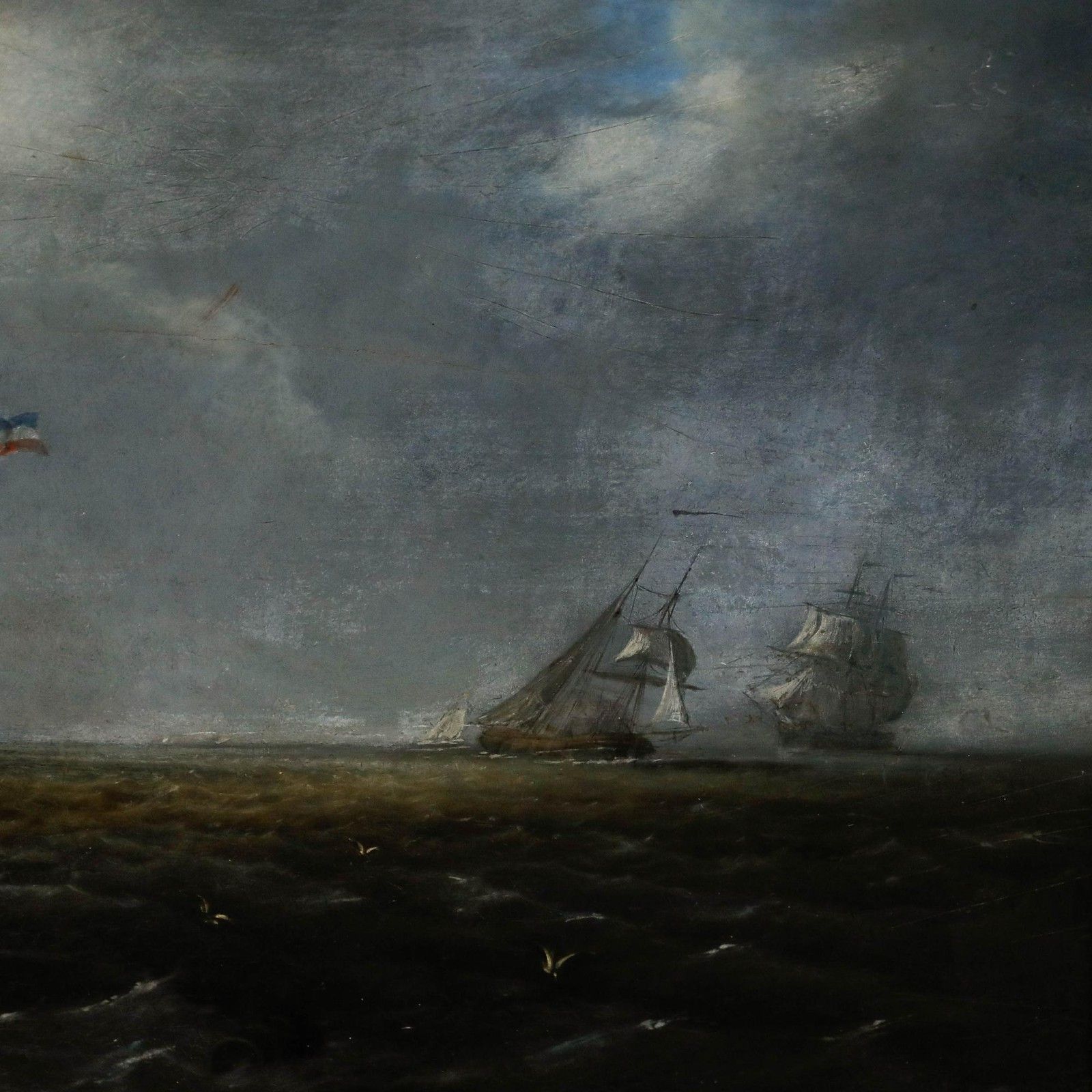 Attrib. James Wilson Carmichael (1800 1868) Framed Oil, Vessels Off A Coast photo vinterior