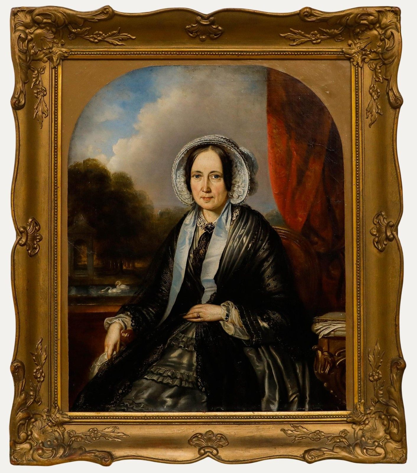Adrien Wulffaert (1804 1873) Framed Mid 20th Century Oil, Lady In Mourning