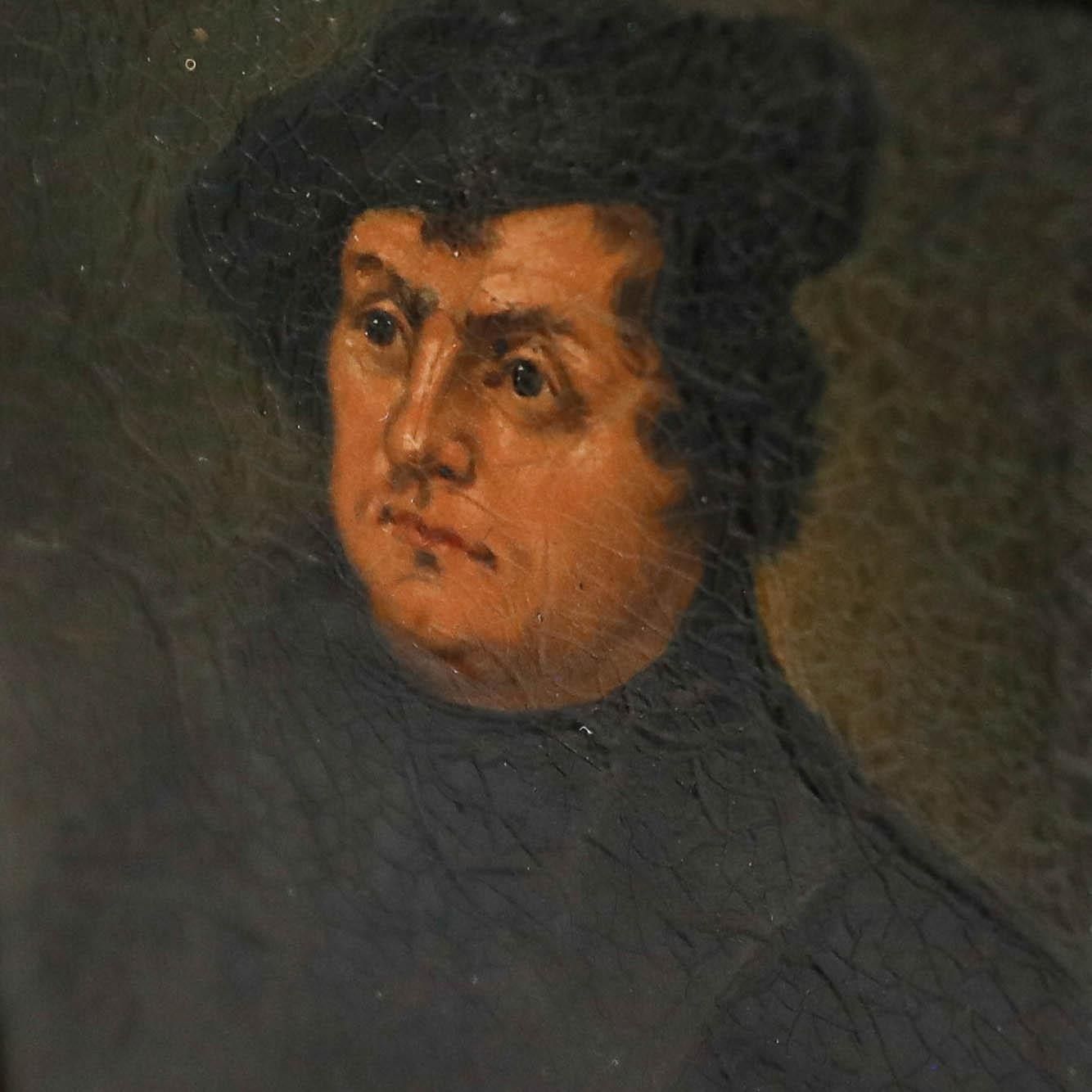 German School Miniature 19th Century Oil, Martin Luther photo 325.0